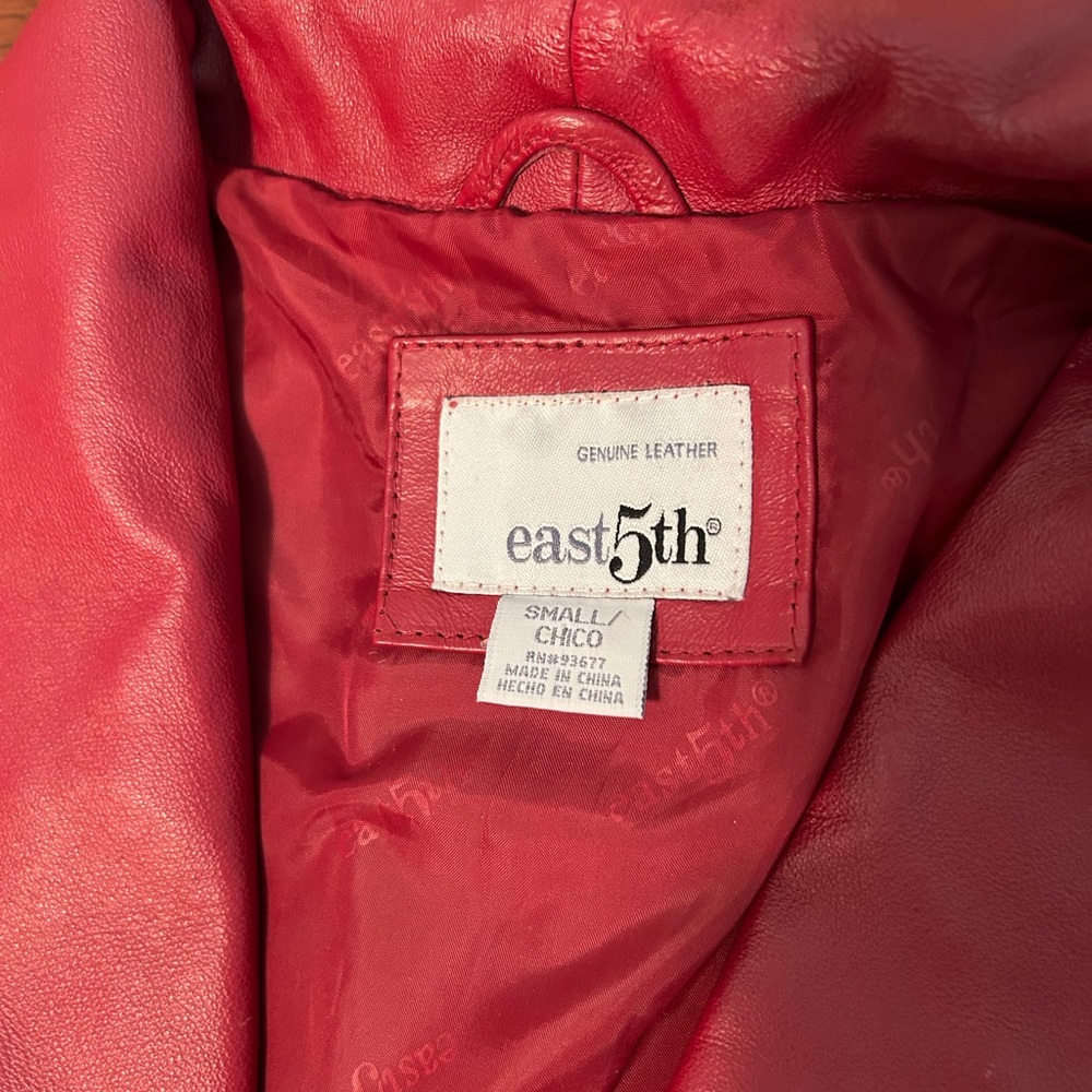 East 5th Deep Red Leather Jacket - Picture 4 of 8